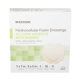Silicone Foam Dressing McKesson 7 X 7 Inch Sacral Adhesive with Border Sterile 4845 Each/1 4845 MCK BRAND 886434_EA