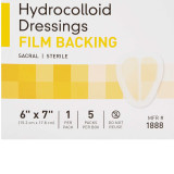 Hydrocolloid Dressing McKesson 6 x 7 Inch Sacral 1888 Box of 5 1888 McKesson 882993_BX
