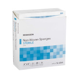 Nonwoven Sponge McKesson 4 x 4 Inch 2 per Pack Sterile 4-Ply Square 16-4244 Box of 25 16-4244 McKesson 446033_BX