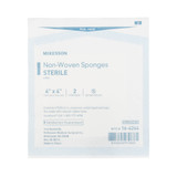 McKesson Nonwoven Sponge 4 X 4 Inch 4-Ply Sterile 2 per Pack, 16-4244, Box of 25