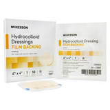 McKesson Hydrocolloid Dressing Waterproof Film Backing 4 X 4 Inch Square Hydrocolloid / Film, 1887, Pack of 1