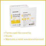 McKesson Thin Hydrocolloid Dressing Film Backing 2 X 2 Inch Square Hydrocolloid, 1882, Box of 20