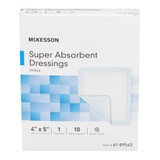McKesson Super Absorbent Dressing 4 X 5 Inch Rectangle, 61-89545, Pack of 1