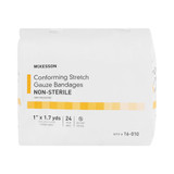 McKesson Conforming Bandage 1 Inch X 1-7/10 Yard NonSterile 24 per Pack, 16-010, Bag of 24