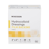 McKesson Hydrocolloid Dressing Waterproof Film Backing 2 X 2 Inch Square Hydrocolloid / Film, 1886, Pack of 1