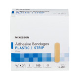McKesson Adhesive Strip Plastic Tan 3/4 X 3 Inch Sterile, 16-4823, Case of 24
