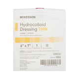 McKesson Thin Hydrocolloid Dressing Film Backing 6 X 7 Inch Sacral Hydrocolloid, 1885, Pack of 1
