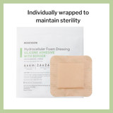 McKesson 5-Layer Foam Dressing 4 X 4 Inch With Border Film Backing Silicone Gel Adhesive Square Sterile, 4843, Case of 200