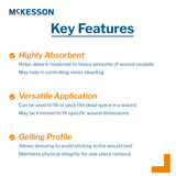 McKesson Alginate Dressing 4 X 8 Inch Rectangle, 3563, Case of 50