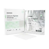 Calcium Alginate Dressing with Silver McKesson 4 X 4-3/4 Inch Rectangle Sterile 3558 Case/100 3558 MCK BRAND 883255_CS