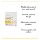 McKesson Hydrocolloid Dressing Waterproof Film Backing 6 X 7 Inch Sacral Hydrocolloid / Film, 1888, Case of 80