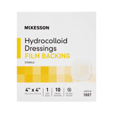 McKesson Hydrocolloid Dressing Waterproof Film Backing 4 X 4 Inch Square Hydrocolloid / Film, 1887, Case of 200