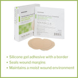 McKesson 5-Layer Foam Dressing 7 X 7 Inch With Border Film Backing Silicone Gel Adhesive Sacral Sterile, 4845, Case of 200