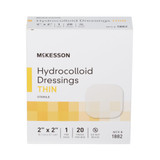McKesson Thin Hydrocolloid Dressing Film Backing 2 X 2 Inch Square Hydrocolloid, 1882, Case of 400