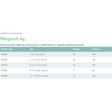 Melgisorb Ag Silver Alginate Dressing 4 X 4 Inch Square Sterile, 255100, Box of 10