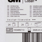 Cohesive Bandage 3M Coban 3 Inch X 5 Yard Standard Compression Self-adherent Closure Tan NonSterile 1583 Case/24 1583 3M 481237_CS Cohesive Bandage 3M Coban 3 Inch X 5 Yard Standard Compression Self-adherent Closure Tan NonSterile 1583 Case/24 1583 3M 481237_CS