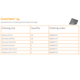 Durafiber Ag Silver Gelling Fiber Dressing 4 X 4 Inch Square Sterile, 66801174, Box of 10
