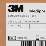 3M Medipore H Perforated Medical Tape White 3 Inch X 10 Yard Soft Cloth NonSterile, 2863, Case of 12