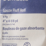 Dermacea Fluff Bandage Roll 4 Inch X 4-1/8 Yard 6-Ply Sterile 1 per Pouch, 441106, Case of 100