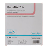 DermaFilm Thin Hydrocolloid Dressing Film Backing 4 X 4 Inch Square Hydrocolloid / Film, 00259E, Box of 10