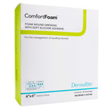 ComfortFoam Border Foam Dressing 6 X 6 Inch With Border Waterproof Backing Silicone Adhesive Square Sterile, 00318E, Box of 10