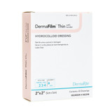 DermaFilm Thin Hydrocolloid Dressing Film Backing 2 X 2 Inch Square Hydrocolloid / Film, 00229E, Box of 20