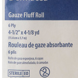Dermacea Fluff Bandage Roll 4-1/2 Inch X 4-1/10 Yard 6-Ply Sterile 1 per Pouch, 441103, Case of 60