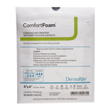 ComfortFoam Foam Dressing 4 X 4 Inch Without Border Film Backing Silicone Face Square Sterile, 00315E, Box of 10