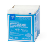 Medline Gauze Sponge 2 X 2 Inch 8-Ply Sterile 2 per Pack, NON21420, Box of 50