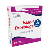 Dynarex Island Dressing 4 X 4 Inch Square Sterile, 3493, Box of 25
