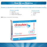 Drawtex Hydroconductive Wound Dressing 2 X 2 Inch Square, 00300, Box of 10