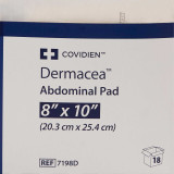 Abdominal Pad Dermacea NonWoven / Fluff 8 X 10 Inch Rectangle Sterile 7198D Case/216 7198D KENDALL HEALTHCARE PROD INC. 566397_CS