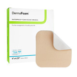 DermaFoam Foam Dressing 4 X 4-1/4 Inch Without Border Waterproof Backing Nonadhesive Rectangle Sterile, 00291E, Pack of 1
