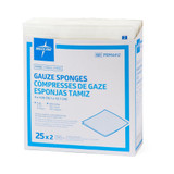 Medline Essentials Gauze Sponge 4 X 4 Inch 12-Ply Sterile 2 per Pack, PRM4412, Box of 25