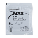 PolyMem MAX Silver Foam Dressing 4 X 4 Inch Square Sterile, 1045, Case of 16