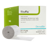 RiteFix Water Resistant Dressing Retention Tape with Liner White 6 Inch X 11 Yard Nonwoven NonSterile, 68611, Box of 1