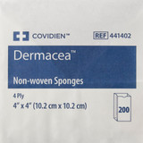 Dermacea Nonwoven Sponge 4 X 4 Inch 4-Ply NonSterile 200 per Pack, 441402, Case of 2000