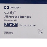 Curity Nonwoven Sponge 2 X 2 Inch 4-Ply Sterile 2 per Pack, 8042, Pack of 1