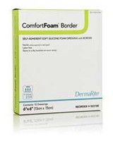 Silicone Foam Dressing ComfortFoam Border 6 X 6 Inch Square Adhesive with Border Sterile 00318E Each/1 00318E DERMARITE INDUSTRIES LLC 835616_EA Silicone Foam Dressing ComfortFoam Border 6 X 6 Inch Square Adhesive with Border Sterile 00318E Each/1 00318E DERMARITE INDUSTRIES LLC 835616_EA