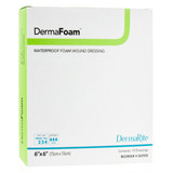 DermaFoam Foam Dressing 6 X 6 Inch Without Border Waterproof Backing Nonadhesive Square Sterile, 00292E, Pack of 1
