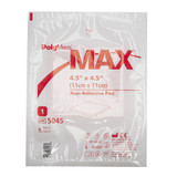 PolyMem Max Foam Dressing 4-1/2 X 4-1/2 Inch Without Border Film Backing Nonadhesive Square Sterile, 5045, Case of 20