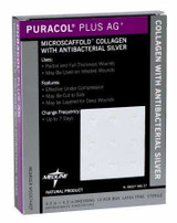 Collagen Dressing with Silver PuracolPlus AG 2 X 2 Inch Square Silver MSC8722EP Case/50 MEDLINE 873561_CS