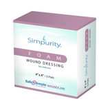 Simpurity Foam Dressing 4 X 4 Inch Without Border Film Backing Nonadhesive Square Sterile, SNS51W04, Case of 192