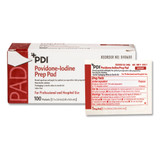 PDI PVP Prep Pad 10% Strength Povidone-Iodine Individual Packet Medium NonSterile, B40600, Box of 100