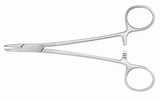 Needle Holder McKesson Argent 5 in Length Serrated Jaws Finger Ring Handle 43-1-842 Pack of 1