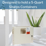 McKesson Prevent Sharps Container Cabinet / Wall Enclosure High Impact Polystyrene Wall Mount Locking, 2263, Case of 2
