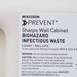 McKesson Prevent Sharps Container Cabinet / Wall Enclosure High Impact Polystyrene Wall Mount Locking, 2263, Case of 2