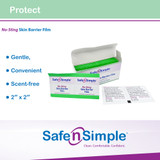 Safe N Simple No-Sting Skin Barrier Wipe 60% / 20% Strength Purified Water / Polyvinylpyrrolidone / Glycerin / Propylene Glycol Individual Packet Sterile, SNS80725, Box of 25