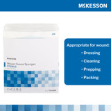 McKesson Gauze Sponge 4 X 4 Inch 8-Ply Sterile 2 per Pack, 16-4248, Box of 50