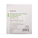 McKesson 5-Layer Foam Dressing 3 X 3 Inch With Border Film Backing Silicone Gel Adhesive Square Sterile, 4842, Box of 10